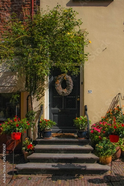 Obraz Deventer, Netherlands - July 11 2020: Famous Walstraat in the Dutch historic city center of Deventer