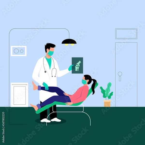 Fototapeta Bone Doctor Checking Bone Patient