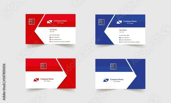 Fototapeta Minimal and Clean Professional Corporate Business Card Template Design, Multicolor applicable and Vector Pro Illustration