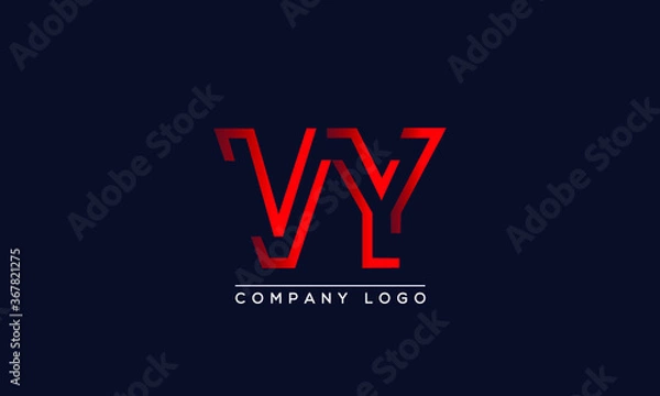 Fototapeta Abstract creative minimal unique alphabet letter icon logo VY