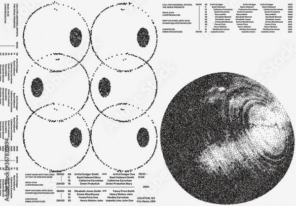 Obraz Black and White Illustration Gallery Poster Layout