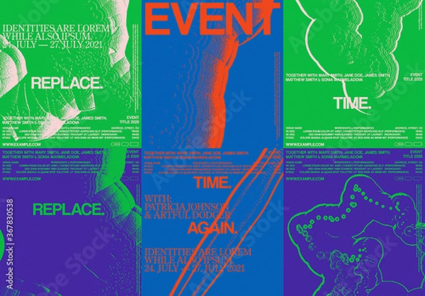 Obraz Colorful Cinema Poster Campaign Layout