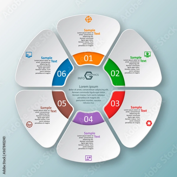 Fototapeta Abstract 3D Paper Infographics. Business template .Vector illustration