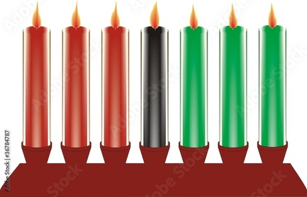 Obraz seven kwanzaa candles in vector