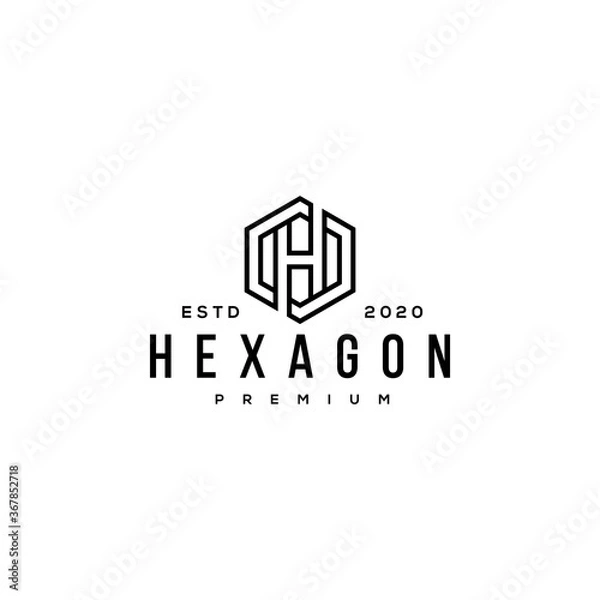Fototapeta hexagon logo icon vector design template