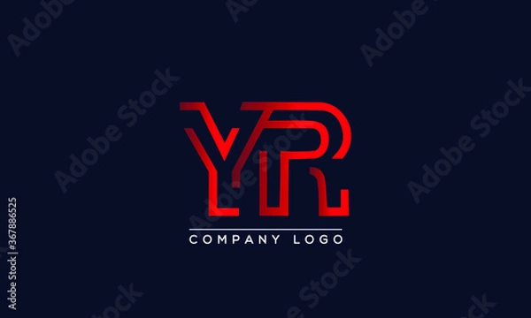 Fototapeta Abstract unique modern minimal alphabet letter icon logo YR