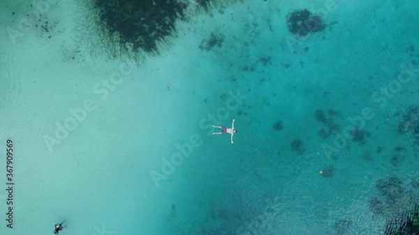 Fototapeta Aerial view of Weekuri Lagoon in Sumba Indonesia