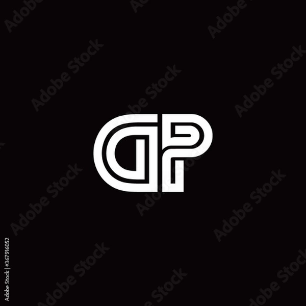 Fototapeta DP monogram logo with abstract line