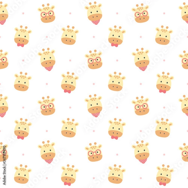 Fototapeta Cute giraffe seamless pattern background