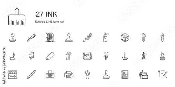 Obraz ink icons set