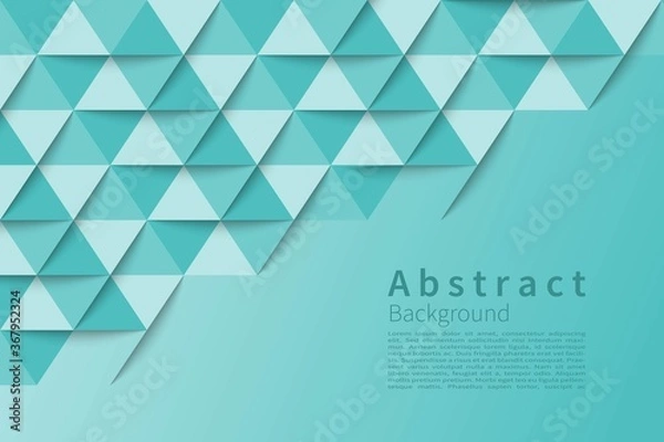 Obraz Sky Blue Triangle Geometric Background. 3D paper concept. Vector Design.