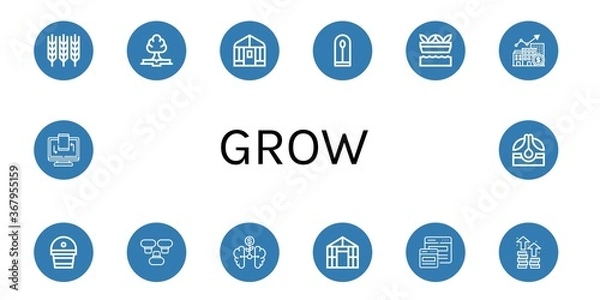 Obraz grow icon set