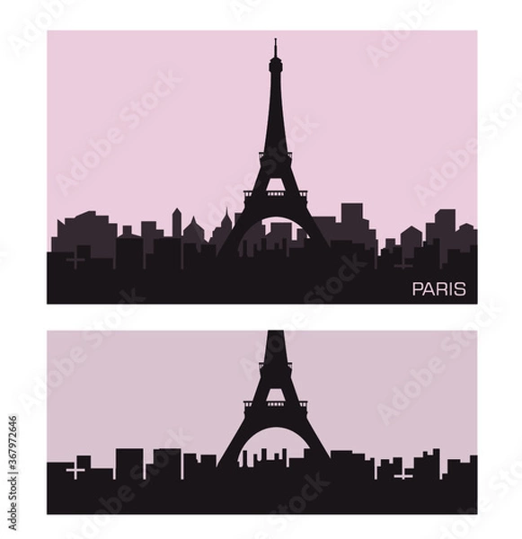 Obraz Paris city skyline vector silhouette
