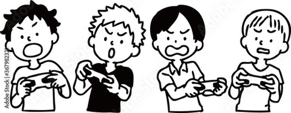 Fototapeta ゲーム　男の子　グループ