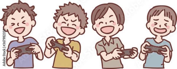 Fototapeta ゲーム　男の子　グループ