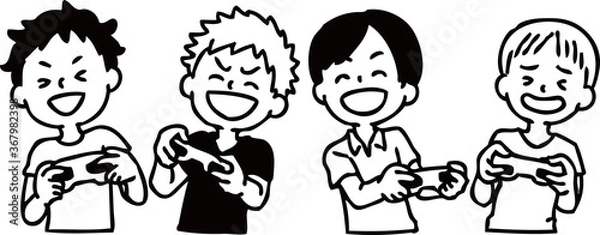 Fototapeta ゲーム　男の子　グループ