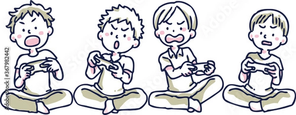 Fototapeta ゲーム　男の子　グループ