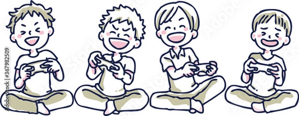 Fototapeta ゲーム　男の子　グループ