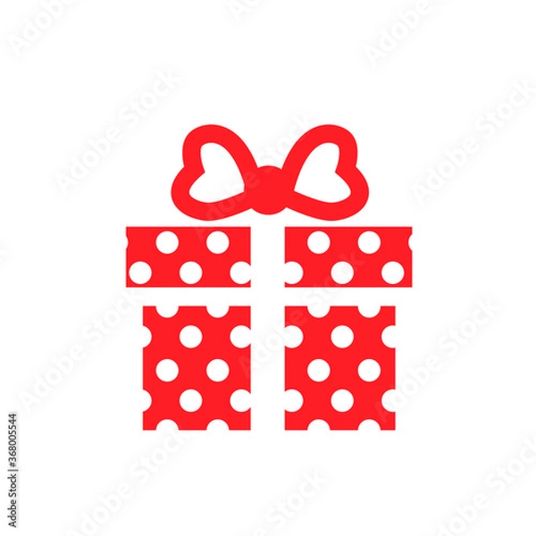 Fototapeta The icon of the gift. Icon for a holiday. Red on a white background.