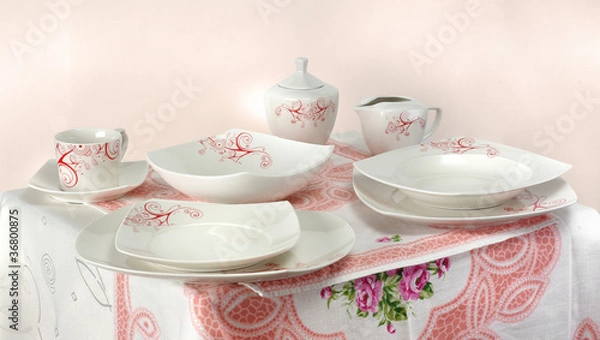 Fototapeta classic dinnerware set