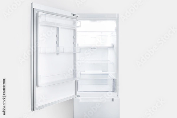 Obraz Empty open fridge interior
