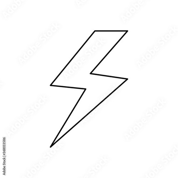 Fototapeta weather concept, thunder icon, line style