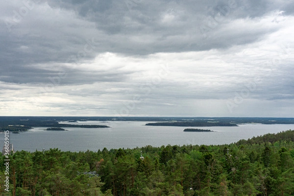 Fototapeta clouds over lake