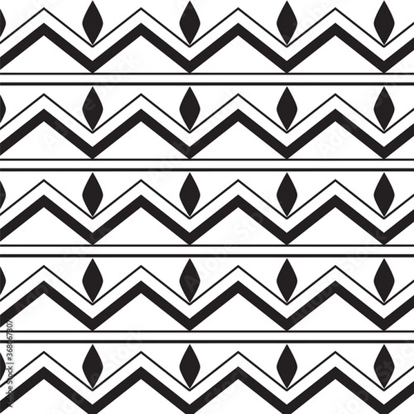 Obraz Abstract geometric pattern. Seamless pattern. Simple pattern for fabric, textile, wrapper paper. Modern graphic white and black texture design. Stylish geometric pattern.