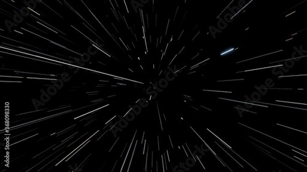 Obraz space flight through the warp, warp engine, warping, at tremendous speed through space and time 3d render