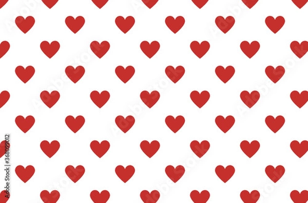 Obraz Seamless red hearts pattern on white background.