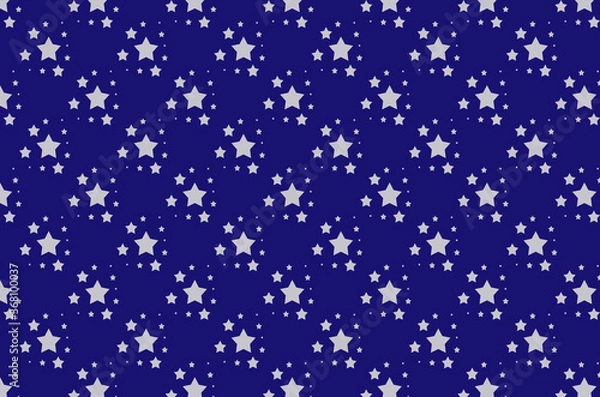 Obraz Seamless pattern with star in dark blue background.