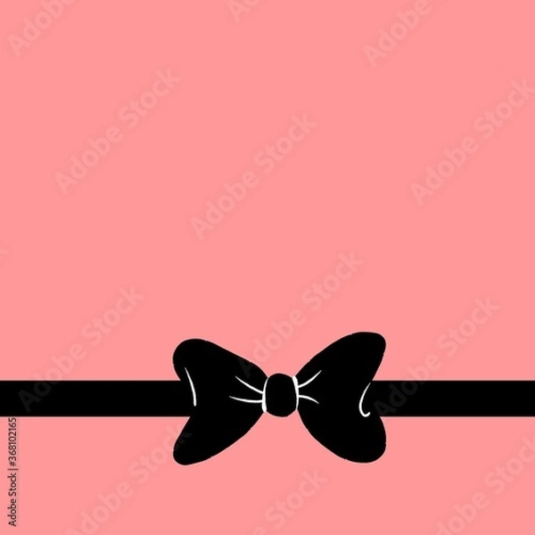 Obraz black ribbon pattern on pink background. Wallpaper design.