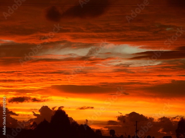 Obraz vibrant sunset shilotette