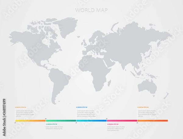 Fototapeta World map illustration vector. Perfect for business concepts, backgrounds, backdrop, charts and wallpapers. Infographic template.