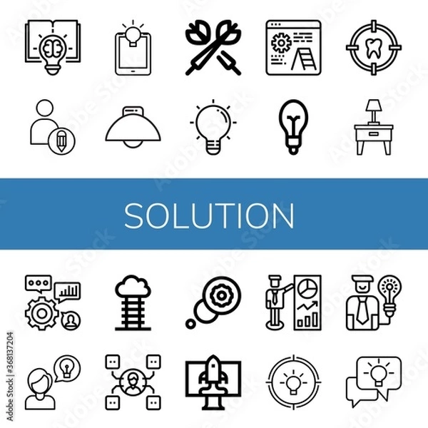 Fototapeta solution icon set