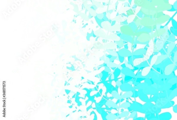Fototapeta Light Green vector doodle pattern with leaves.