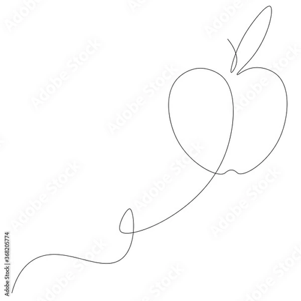 Fototapeta Apple fruit on white background. Vector illustration