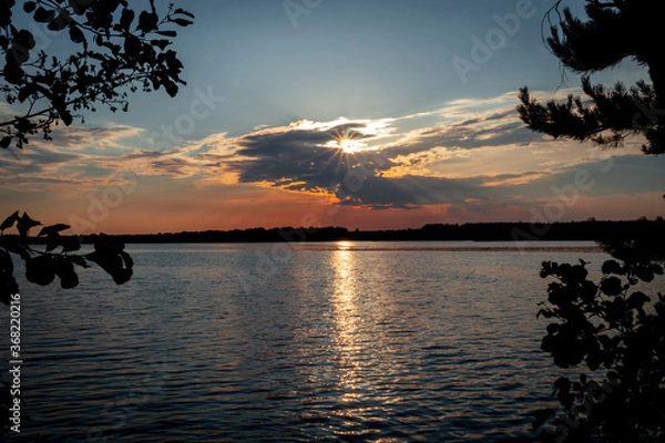 Obraz sunset over the lake