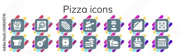 Obraz Modern Simple Set of pizza Vector filled Icons