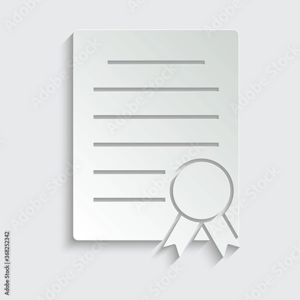 Fototapeta  paper certificate icon. document vector sign award symbol