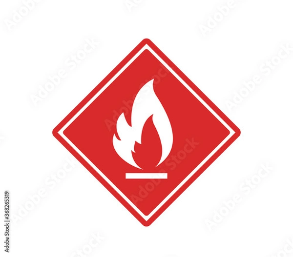 Obraz Flammable sign vector.  the globally Harmonized system vector sign.  Flammable liquid vector sign.