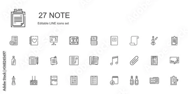 Obraz note icons set