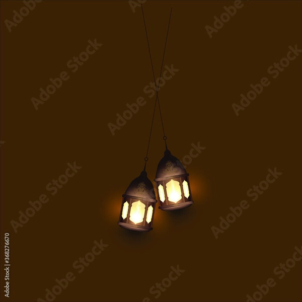 Fototapeta Eid al Adha lamp decoration vector