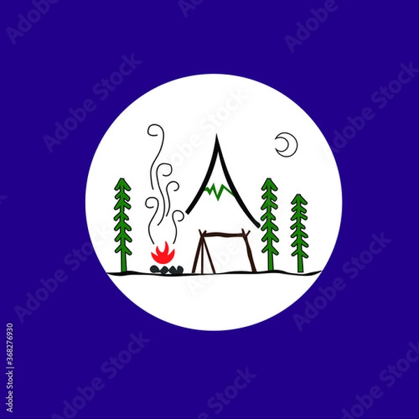 Fototapeta mountain camping vector design