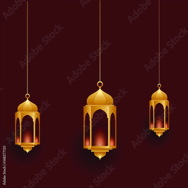 Fototapeta eid Mubarak lamp vector