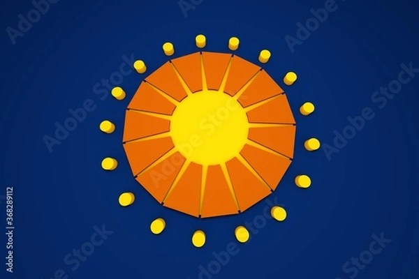 Obraz 3D rendering abstract sun illustration