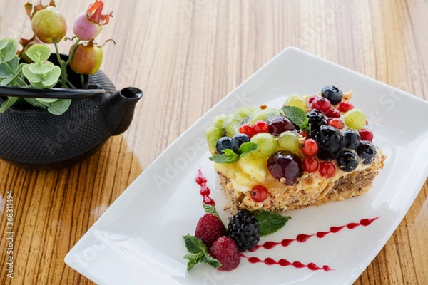 Obraz Crumble pie on plate