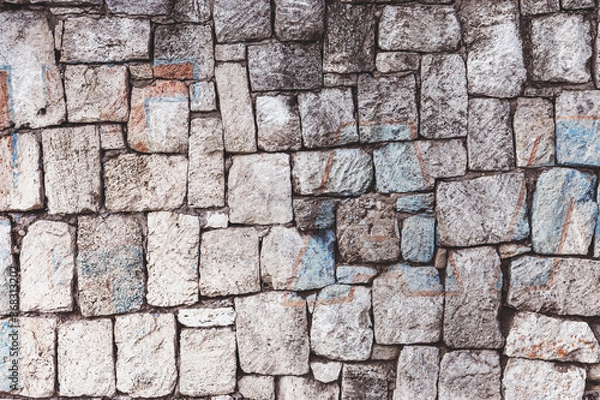 Obraz Wall built of natural stone. Can be used as background. Great background or texture.