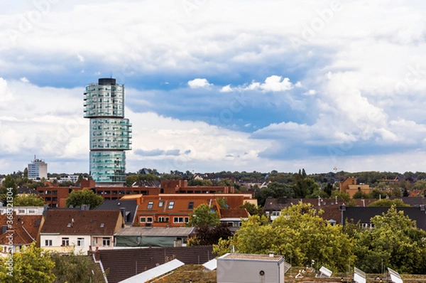 Fototapeta Cityscape of Bochum with modern skyscraper, Germany