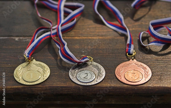 Obraz Sporting medals situated on the table